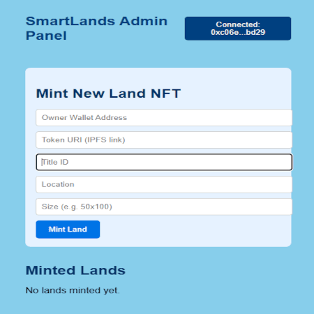ArdhiChain (SmartLands) project preview